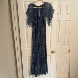 BCBGMaxAzria Blue Textured Maxi Dress